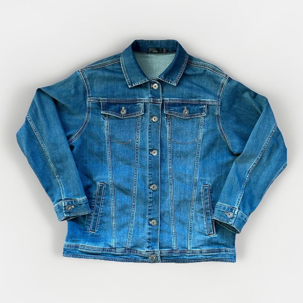 Prana Women's Detra Blue Denim Jean Jacket Size Small Oversized Organic Cotton - Picture 1 of 10